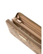 Portefeuille Laurel II SLG grand format à fermeture éclair avec logo latte et marron - 20x10x2.5 cm