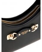 Mimina Schultertasche mit Reißverschluss auf der schwarzen Oberseite - 29x14x7 cm