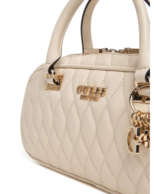 Valla beige handtas met handgreep aan de bovenkant - 30x14x7 cm