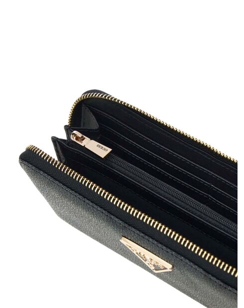 Laurel II SLG Große Geldbörse mit Reißverschluss und anthrazitfarbenem Logo — 20x10x2,5 cm
