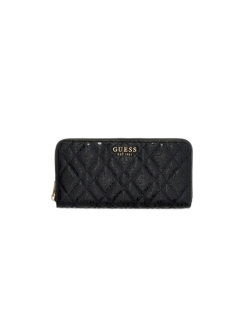 Portefeuille Isemay SLG grand format à fermeture éclair noir - 20x10x2 cm