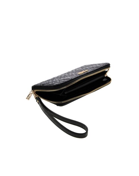 Portefeuille Isemay SLG grand format à fermeture éclair noir - 20x10x2 cm