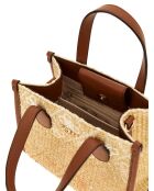 Silvana Mini-Handtasche mit 2 Fächern mit Cognac-Logo - 20x17x10 cm