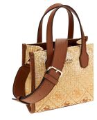 Silvana Mini-Handtasche mit 2 Fächern mit Cognac-Logo - 20x17x10 cm
