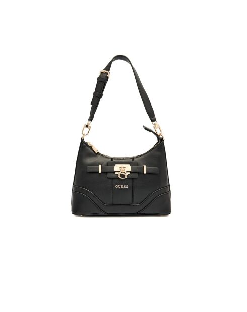 Greyson Ii zwarte schoudertas met ritssluiting aan de bovenkant - 8,5x16x27 cm