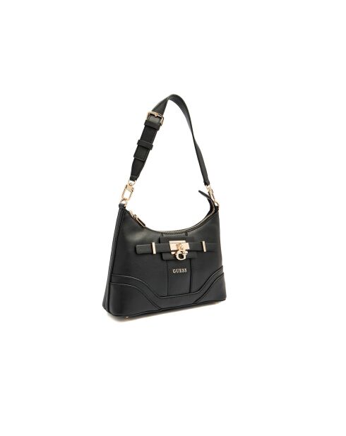 Greyson Ii zwarte schoudertas met ritssluiting aan de bovenkant - 8,5x16x27 cm