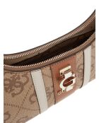 Erenia schoudertas met ritssluiting aan de bovenkant met latte-logo - 23x21x6 cm