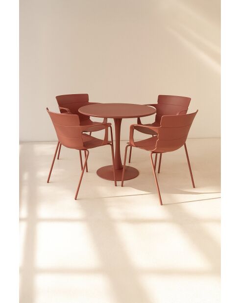 Set tavolo Montauk Brick in polipropilene e metallo con 4 sedie