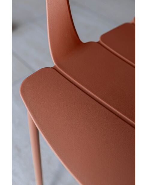 Set tavolo Montauk Brick in polipropilene e metallo con 4 sedie