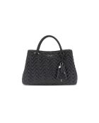 Melisandra große Handtasche mit drei Fächern schwarz - 33x24x12 cm