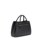 Melisandra große Handtasche mit drei Fächern schwarz - 33x24x12 cm