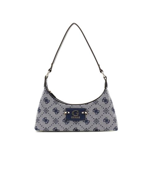 Neda Schultertasche mit Reißverschluss auf der Oberseite mit marineblauem Logo - 27x11x4,5 cm