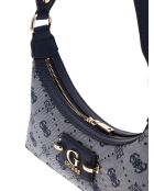 Neda Schultertasche mit Reißverschluss auf der Oberseite mit marineblauem Logo - 27x11x4,5 cm