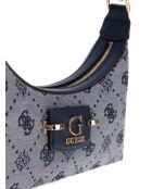 Neda Schultertasche mit Reißverschluss auf der Oberseite mit marineblauem Logo - 27x11x4,5 cm