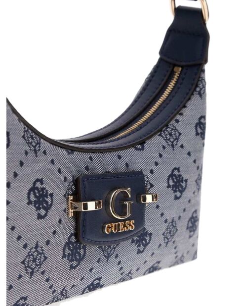 Neda Schultertasche mit Reißverschluss auf der Oberseite mit marineblauem Logo - 27x11x4,5 cm