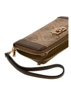 Karnilla Geldbörse mit SLG-Logo Großformat mit lattefarbenem und braunem Reißverschluss - 20x10x2,5 cm