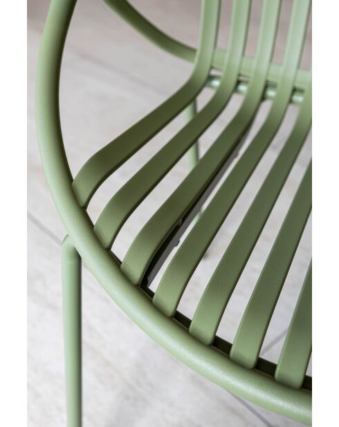 Ensemble de Table/4 fauteuils de table en polypopylène et métal Calypso vert