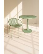 Set tavolo/4 sedie in polipropilene e metallo Calypso verde