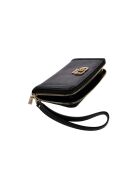 Portefeuille Karnilla avec logo SLG grand format à fermeture éclair avec logo charbon - 20x10x2.5 cm