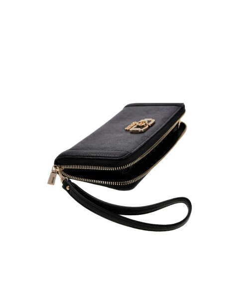 Portefeuille Karnilla avec logo SLG grand format à fermeture éclair avec logo charbon - 20x10x2.5 cm