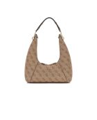 Calista schoudertas met ritssluiting met latte-logo - 26x12x8 cm