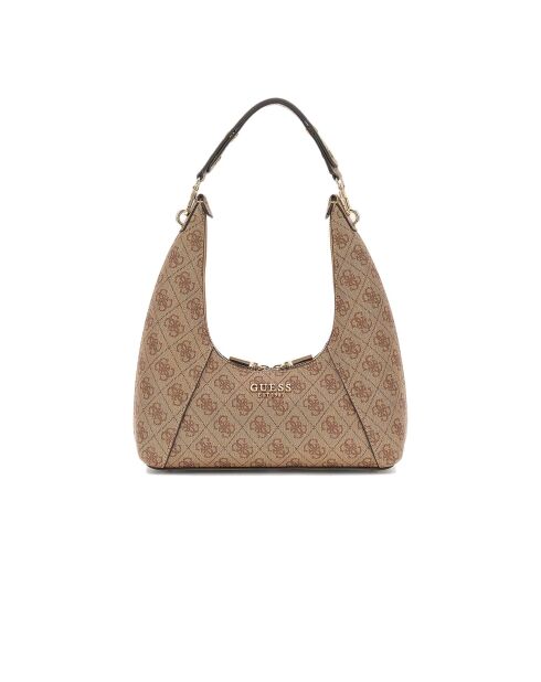 Calista schoudertas met ritssluiting met latte-logo - 26x12x8 cm