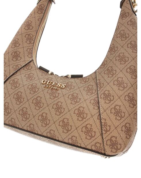 Calista schoudertas met ritssluiting met latte-logo - 26x12x8 cm