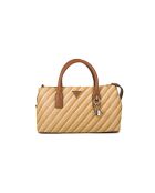 Petit sac Simona naturel et cognac - 30x17x12 cm