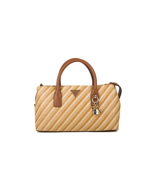 Petit sac Simona naturel et cognac - 30x17x12 cm