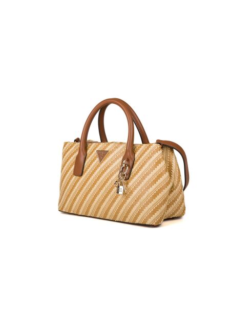 Petit sac Simona naturel et cognac - 30x17x12 cm