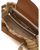 Petit sac Simona naturel et cognac - 30x17x12 cm