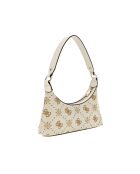 Neda Schultertasche mit Reißverschluss auf der Oberseite mit cremefarbenem Logo - 28x16x6 cm