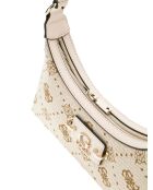 Neda Schultertasche mit Reißverschluss auf der Oberseite mit cremefarbenem Logo - 28x16x6 cm