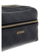 Portefeuille à double fermeture éclair avec logo charbon - 20x11x8 cm