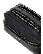 Portefeuille à double fermeture éclair avec logo charbon - 20x11x8 cm