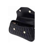 Valla zwarte handtas met handgreep aan de bovenkant - 24/28x15x5 cm