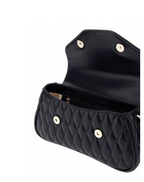 Valla zwarte handtas met handgreep aan de bovenkant - 24/28x15x5 cm