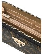 Portefeuille Laurel II SLG grand format à fermeture éclair avec logo marron - 20.5x10x2.5 cm