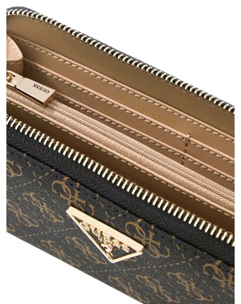 Portefeuille Laurel II SLG grand format à fermeture éclair avec logo marron - 20.5x10x2.5 cm