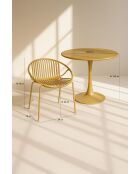 Ensemble de table/4 fauteuils de table en polypropylèn et métal Calypso ocre