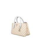 Bolso pequeño Simona natural y blanco - 30x17x12 cm