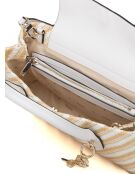 Bolso pequeño Simona natural y blanco - 30x17x12 cm