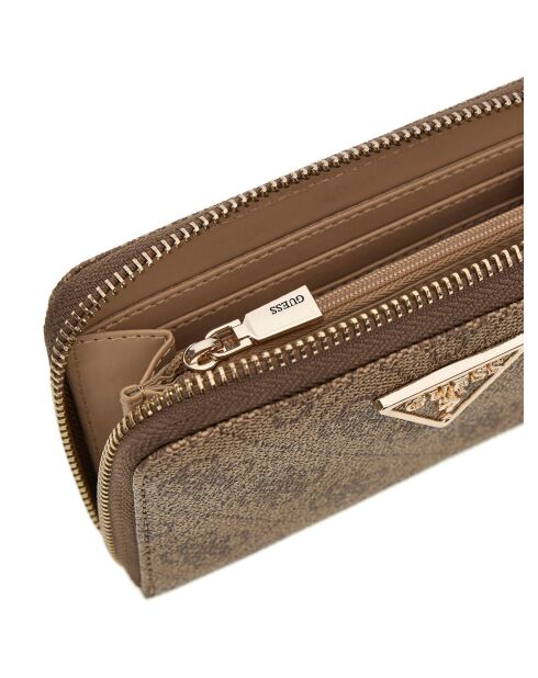 Portefeuille Laurel II moyen à fermeture éclair avec logo latte - 14x9x3 cm