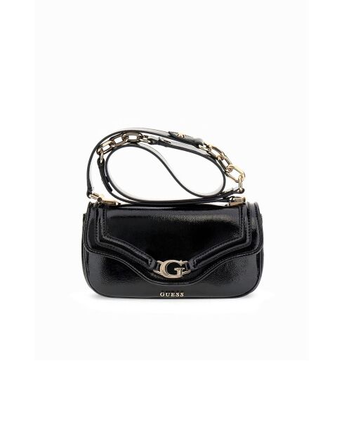 Bandolera Dea con solapa negra - 21,5x11,5x7 cm