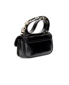 Bandolera Dea con solapa negra - 21,5x11,5x7 cm
