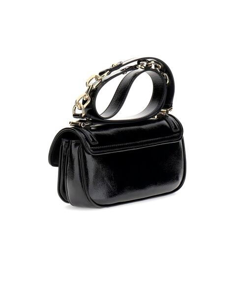 Bandolera Dea con solapa negra - 21,5x11,5x7 cm