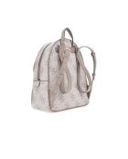Erenia grote rugzak met donker taupe logo - 34x28x12 cm
