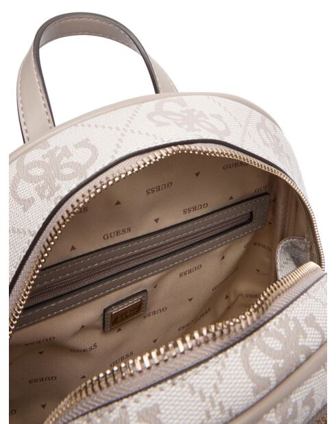 Erenia grote rugzak met donker taupe logo - 34x28x12 cm