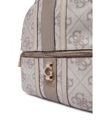 Erenia grote rugzak met donker taupe logo - 34x28x12 cm