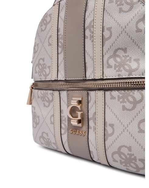 Erenia grote rugzak met donker taupe logo - 34x28x12 cm